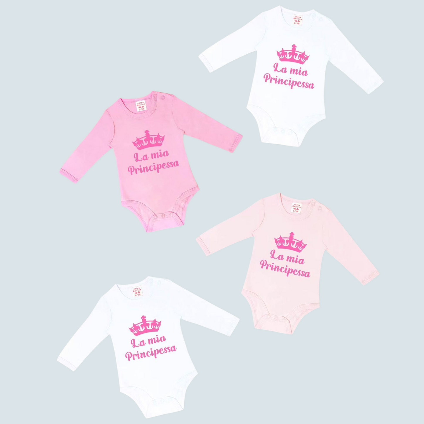 Coppia di Body Bimba Manica Lunga - Confezione da 2 body Caldo Cotone