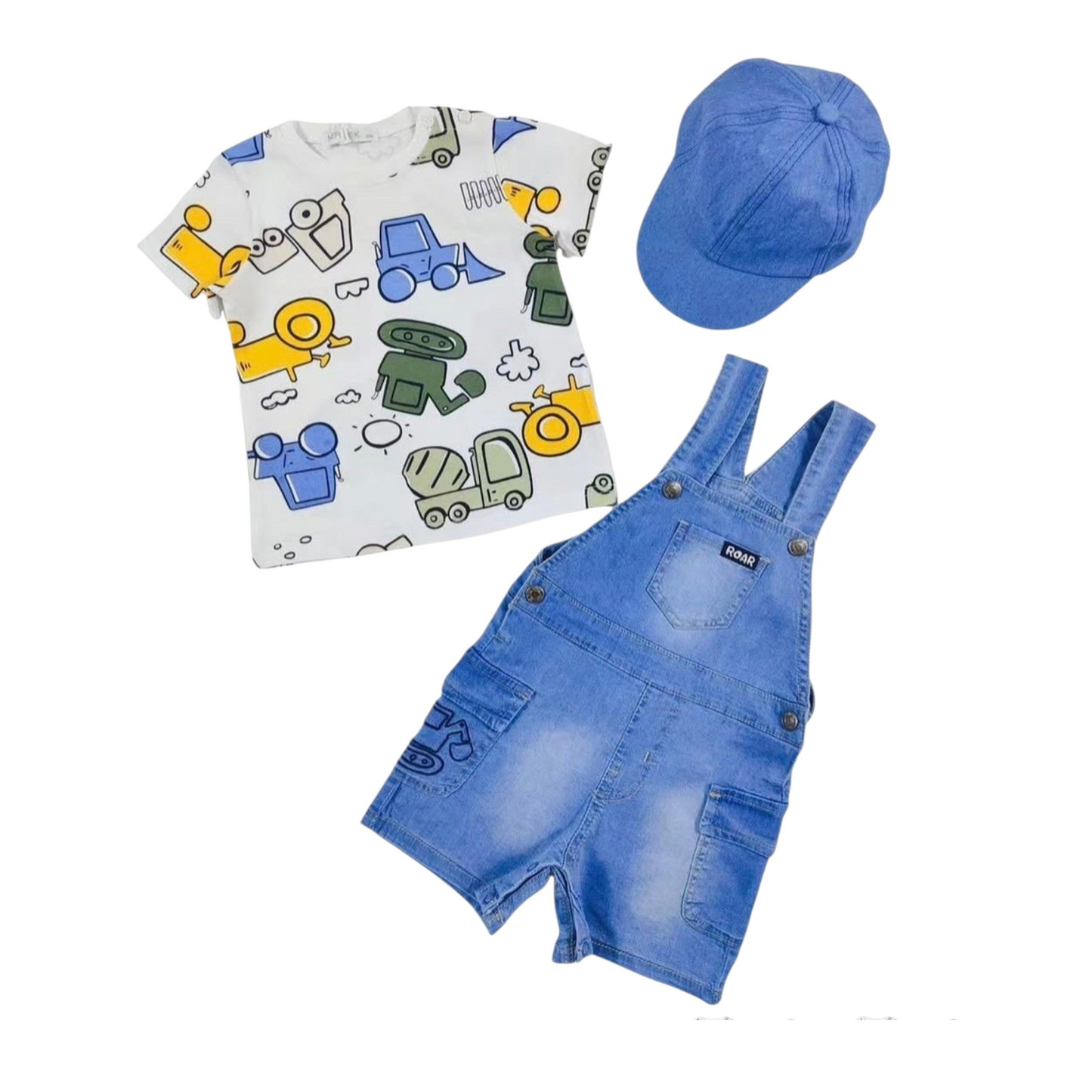 Salopette Baby Bimbo con Cappellino
