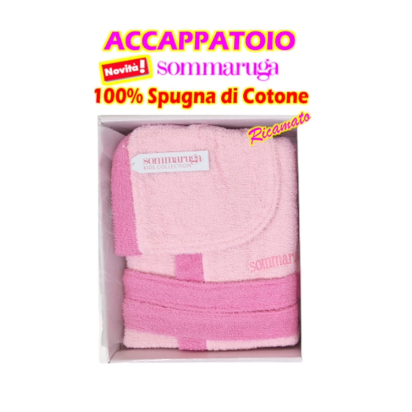 Accappatoio in Spugna di Cotone per Bambina
