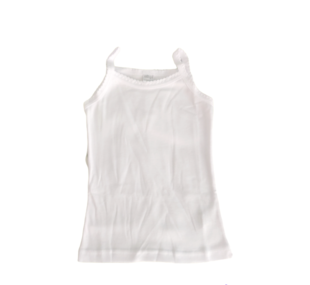 Canotta in cotone da bambina a spalla stretta