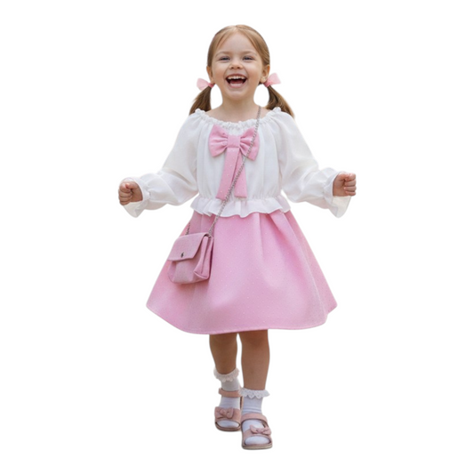 Abito Bimba Fiocco Strass