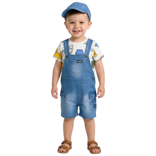Salopette Baby Bimbo con Cappellino