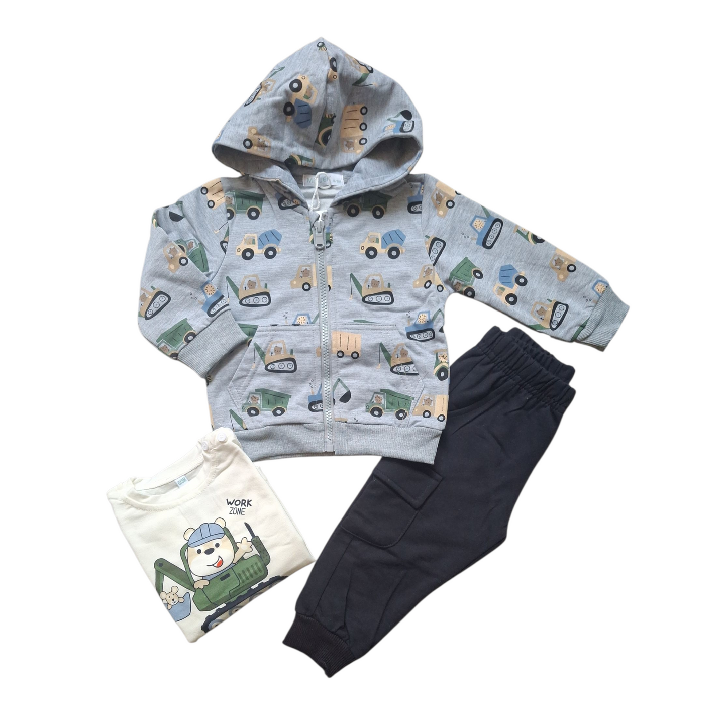 Completo 3 pezzi Neonato Trattore