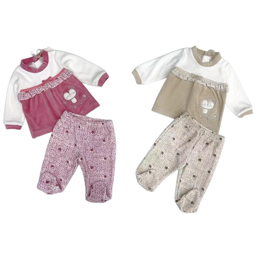 Completo 2 pezzi Neonata Ciniglia