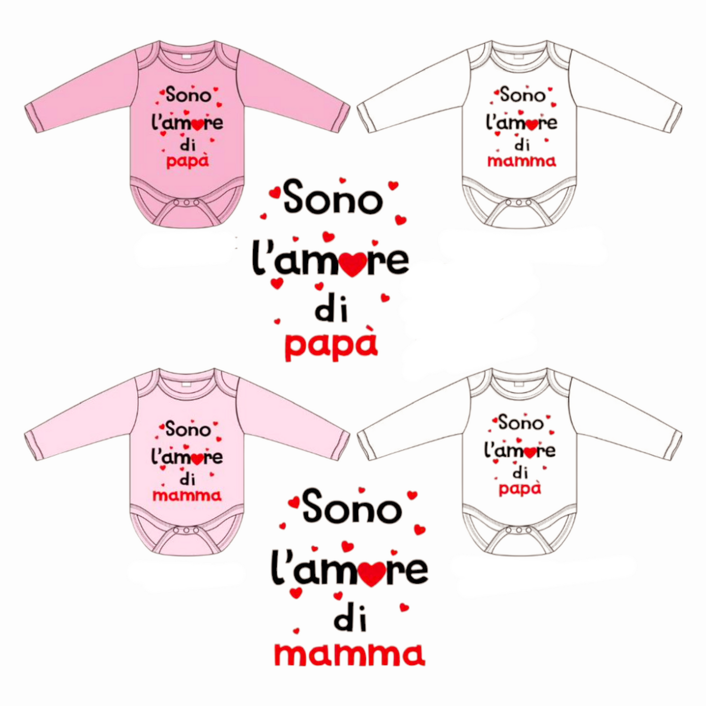 Coppia di Body Manica Lunga Confezione da 2 body Bimba