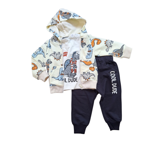 Completo Bimbo 3 pezzi Dinosauri