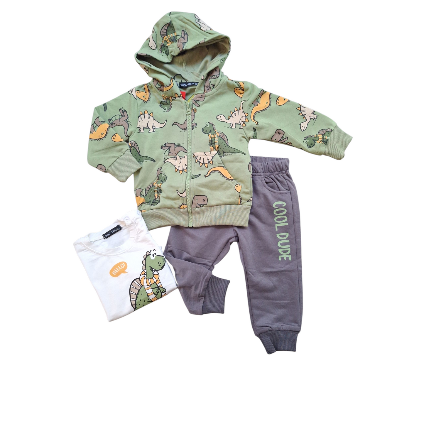 Completo Bimbo 3 pezzi Dinosauri