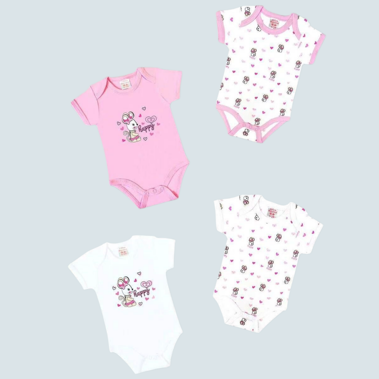 Coppia di Body Bimba Manica Corta - Confezione da 2 body Caldo Cotone