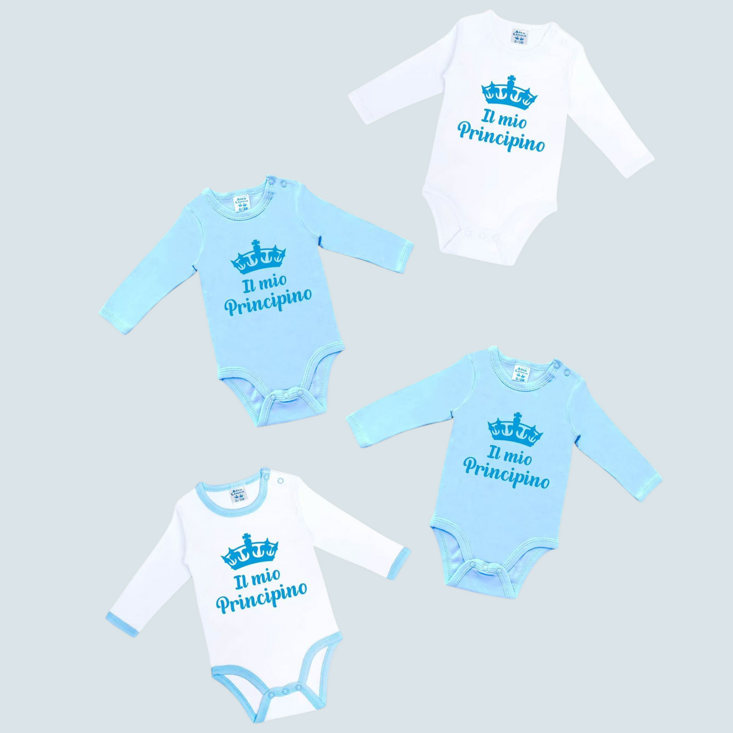 Coppia di Body Bimbo Manica Lunga - Confezione da 2 body Caldo Cotone