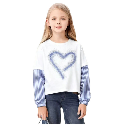 T-shirt Effetto Glitter con Strass