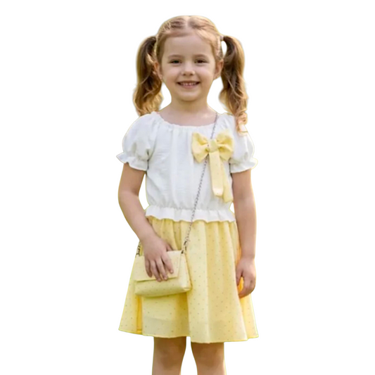 Abito Bimba Fiocco Strass