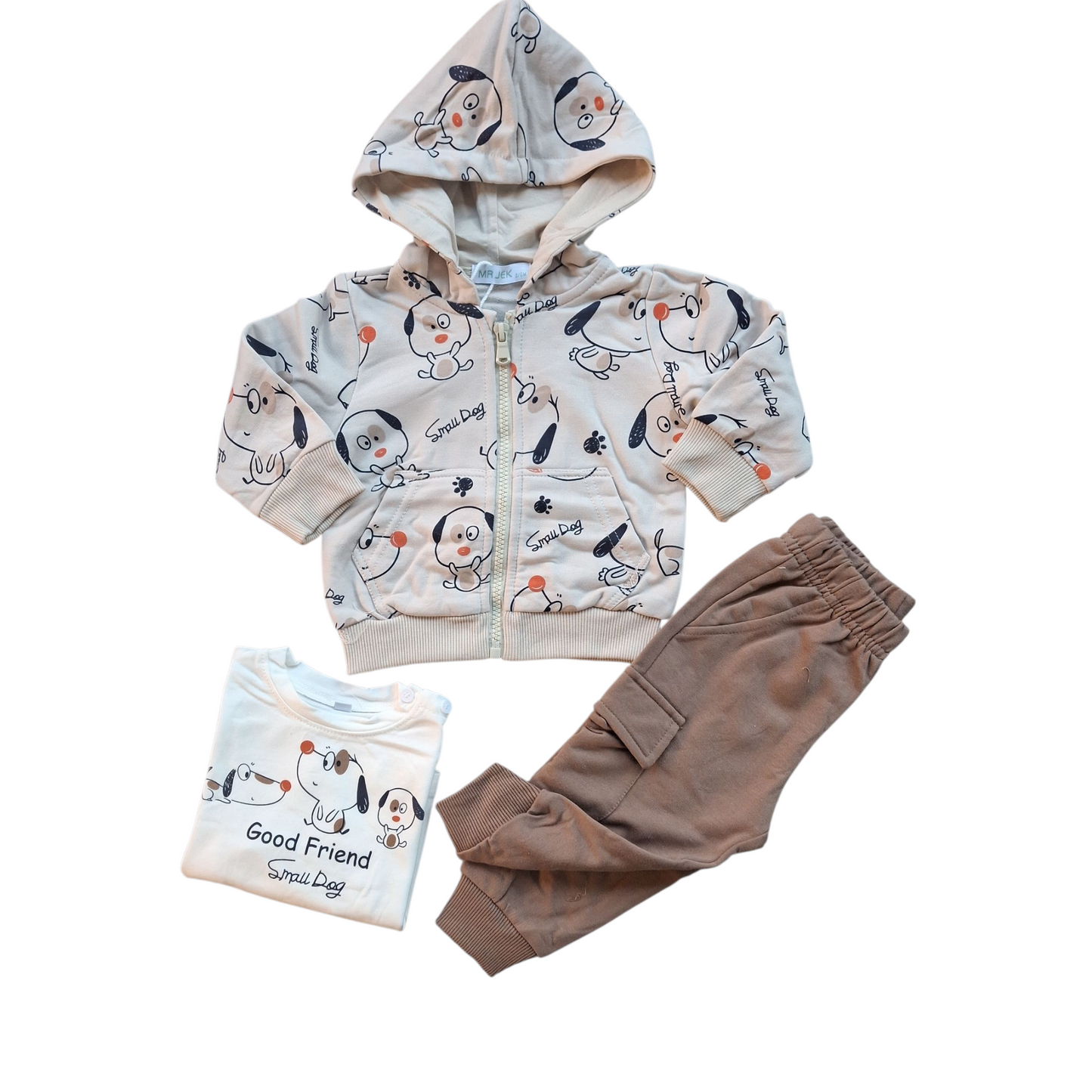 Completo 3 pezzi Neonato Dogs