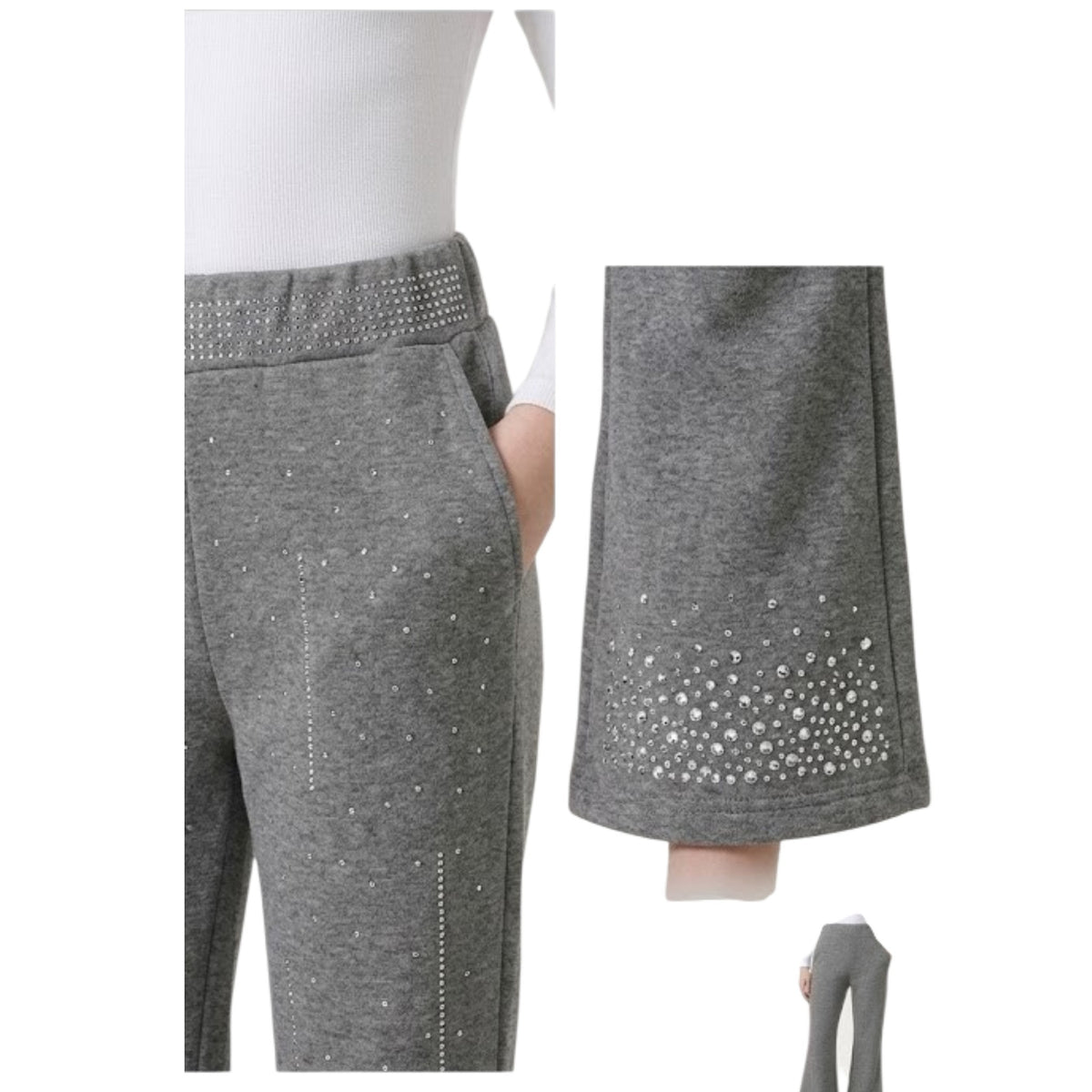 Leggins Bambina a Zampa in Caldo Cotone Con Strass