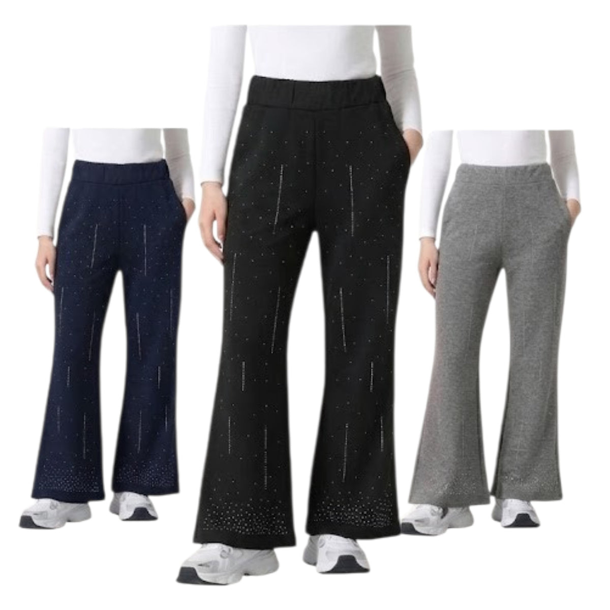Leggins Bambina a Zampa in Caldo Cotone Con Strass