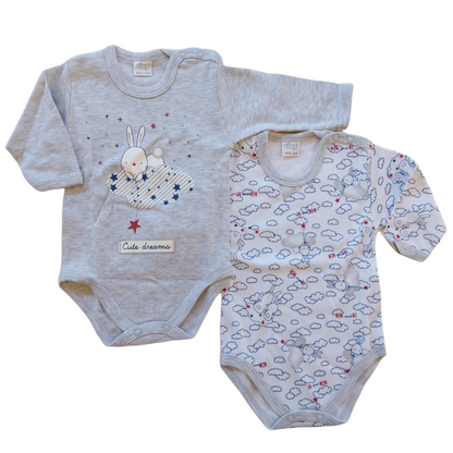 Body caldo cotone manica lunga in confezione da 2 body